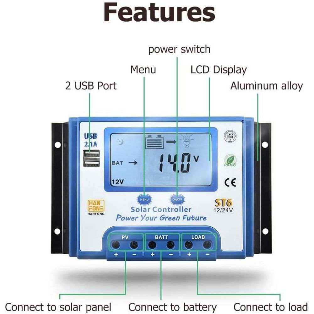 60A Solar Charge Controller 12 - Charge Controller Solar 评论和价格