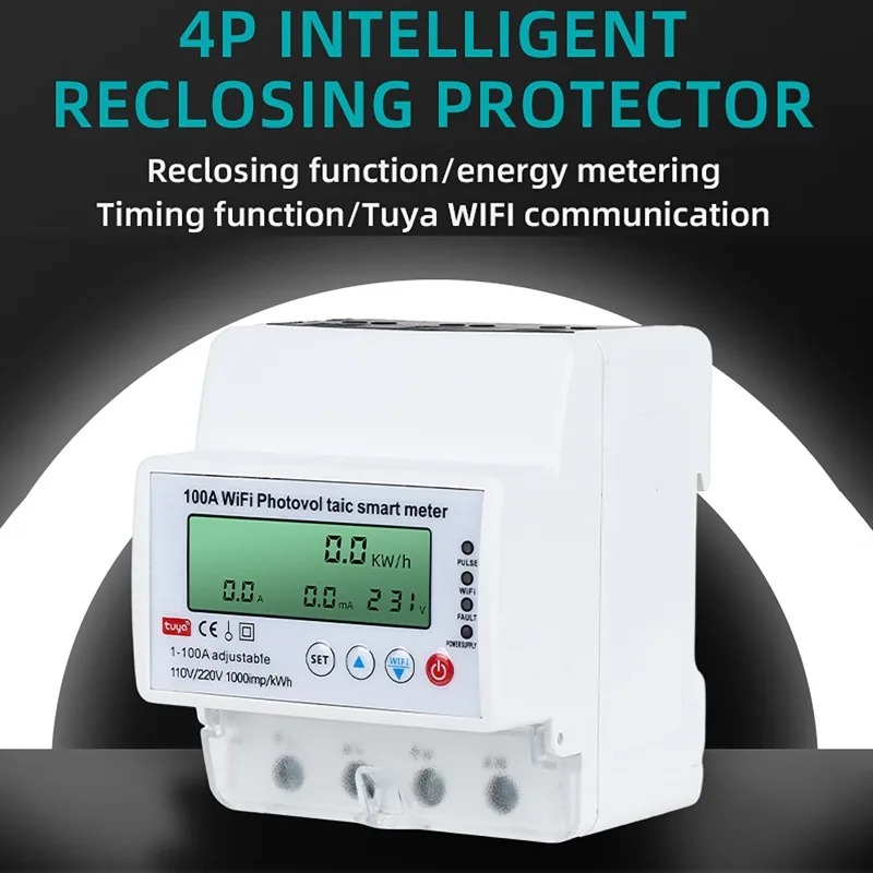 4P 1-100A WiFi Photovoltaic Sm - Energy Monitor Meter 评论和价格