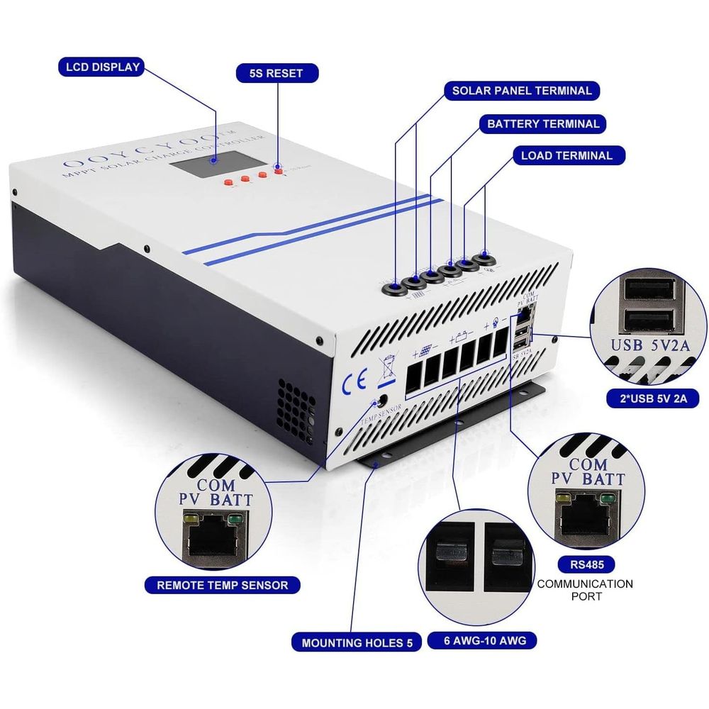 100 Amp MPPT Solar Charge Cont - Charge Controller Solar 评论和价格